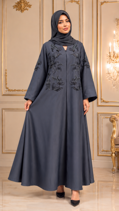 Women's Premium Floral Hand Works Abaya with Sheila - FM1015