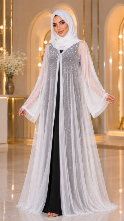Noor Crystal Stone Work Shaadi Abaya - FM1033